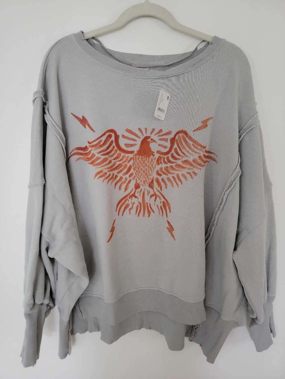 NWT Free People/We the Free zion eagle graphic camden pullover - Picture 3 of 7